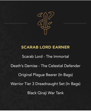 1045 - Scarab Lord Earner - Plague Bearer - 4x Realm First - 2x CE - 21.250 AP - Black Qiraji War Tank