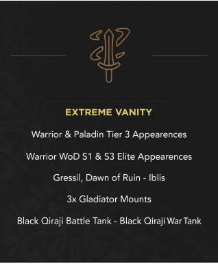 Scarab Lord - 2x T3 - 3x Gladiator - Primal & Wild Elite - Gressil & Iblis - Black Qiraji Battle & War Tank