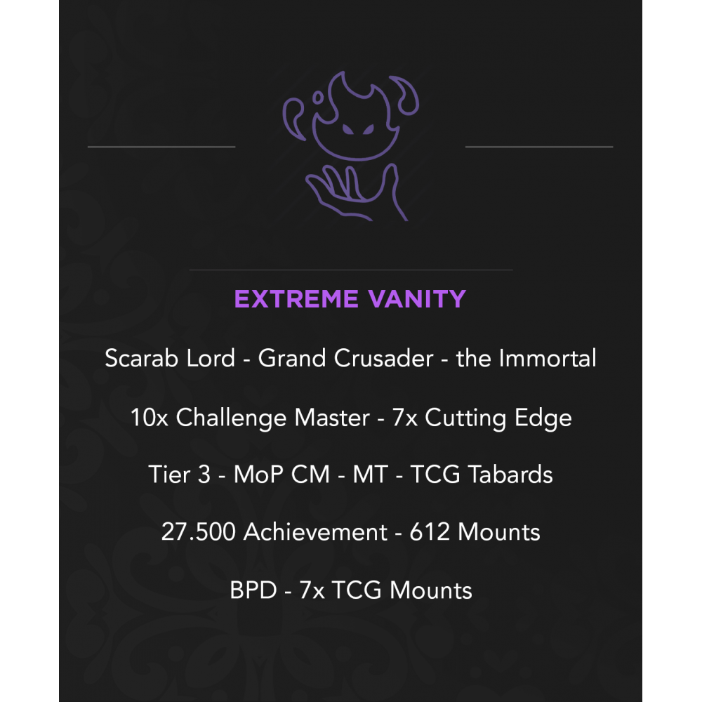 1104 - Scarab Lord - Grand Crusader - 10x Challenge Master - 7x Cutting Edge - T3 - CM - 612 Mounts