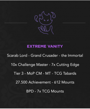 1179 - Scarab Lord - Grand Crusader - 10x Challenge Master - 7x Cutting Edge - T3 - CM - 612 Mounts